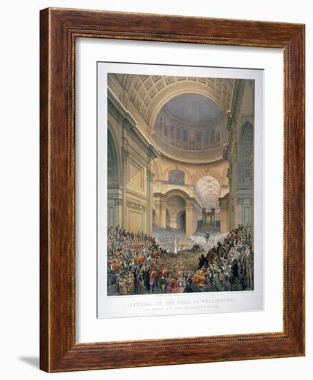 Interior of St Paul's Cathedral During the Funeral of the Duke of Wellington, London, 1852-William Simpson-Framed Giclee Print