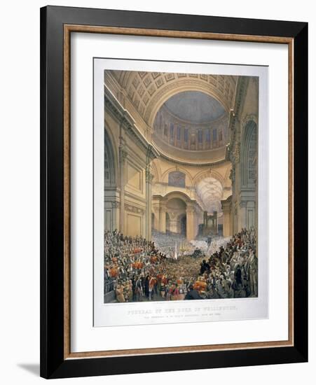 Interior of St Paul's Cathedral During the Funeral of the Duke of Wellington, London, 1852-William Simpson-Framed Giclee Print