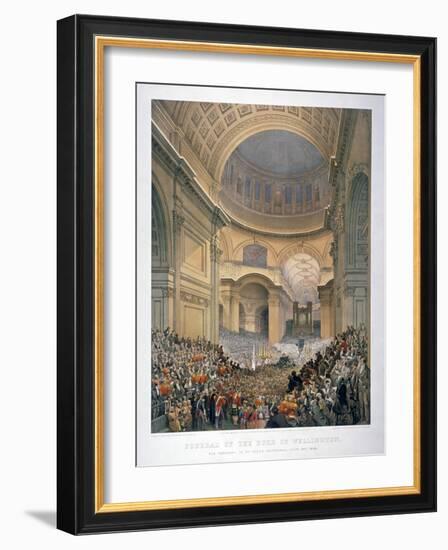 Interior of St Paul's Cathedral During the Funeral of the Duke of Wellington, London, 1852-William Simpson-Framed Giclee Print