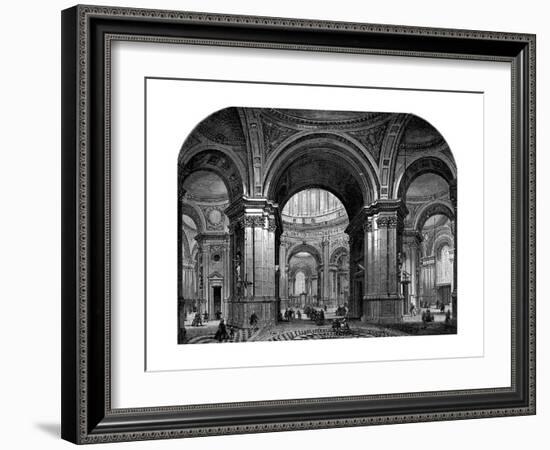 Interior of St Paul's Cathedral, London, Second Design, 17th Century-Christopher Wren-Framed Giclee Print