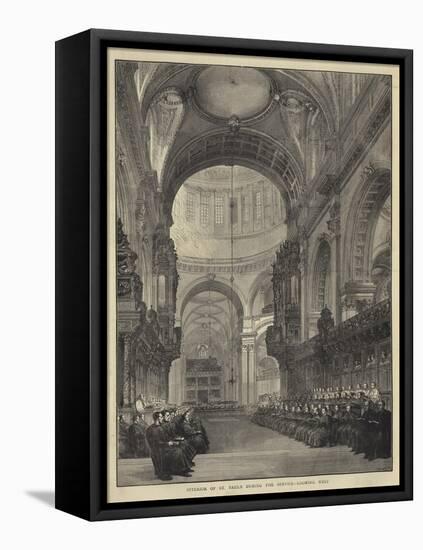 Interior of St Paul's During the Service, Looking West-null-Framed Premier Image Canvas