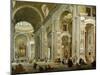 Interior of St. Peter's Basilica, 1754-Giovanni Paolo Pannini-Mounted Giclee Print