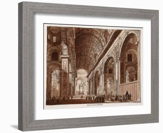 Interior of St. Peter's Basilica, 1833-Agostino Tofanelli-Framed Giclee Print