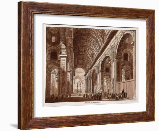 Interior of St. Peter's Basilica, 1833-Agostino Tofanelli-Framed Giclee Print