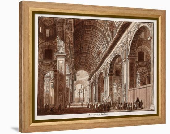 Interior of St. Peter's Basilica, 1833-Agostino Tofanelli-Framed Premier Image Canvas