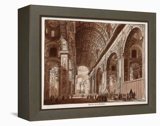 Interior of St. Peter's Basilica, 1833-Agostino Tofanelli-Framed Premier Image Canvas