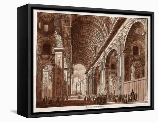 Interior of St. Peter's Basilica, 1833-Agostino Tofanelli-Framed Premier Image Canvas