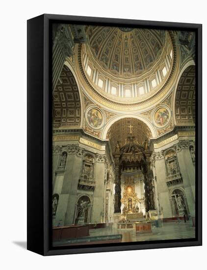 Interior of St.Peter's Basilica, the Vatican, Rome, Lazio, Italy, Europe-Richardson Rolf-Framed Premier Image Canvas