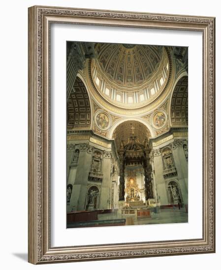 Interior of St.Peter's Basilica, the Vatican, Rome, Lazio, Italy, Europe-Richardson Rolf-Framed Photographic Print