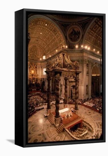 Interior of St Peter's Basilica-Vittoriano Rastelli-Framed Premier Image Canvas