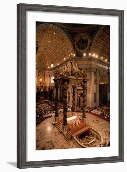 Interior of St Peter's Basilica-Vittoriano Rastelli-Framed Photographic Print