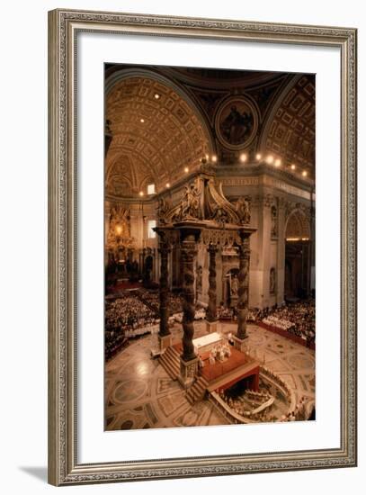 Interior of St Peter's Basilica-Vittoriano Rastelli-Framed Photographic Print