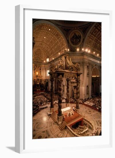 Interior of St Peter's Basilica-Vittoriano Rastelli-Framed Photographic Print