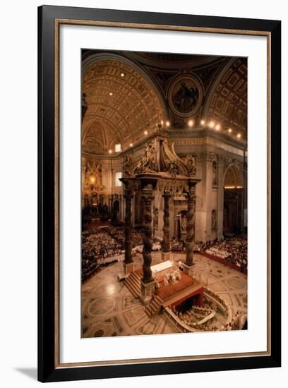 Interior of St Peter's Basilica-Vittoriano Rastelli-Framed Photographic Print