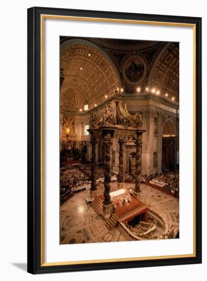 Interior of St Peter's Basilica-Vittoriano Rastelli-Framed Photographic Print