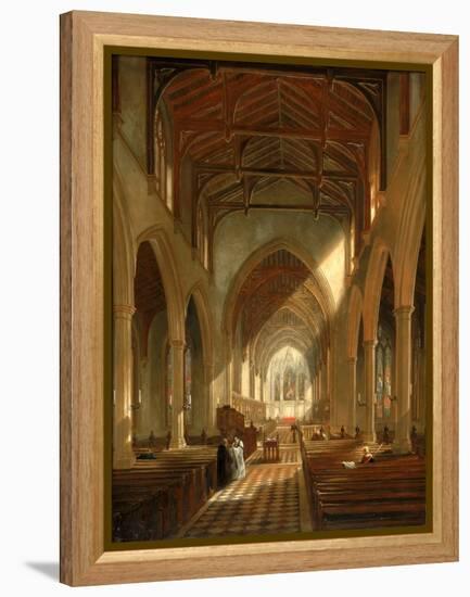 Interior of St. Peter's Church, Newcastle Upon Tyne-John Wilson Carmichael-Framed Premier Image Canvas