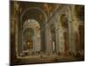 Interior of St. Peter's in Rome-Giovanni Paolo Panini-Mounted Art Print