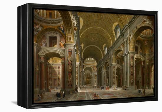 Interior of St. Peter's, Rome, 1731-Giovanni Paolo Pannini-Framed Premier Image Canvas