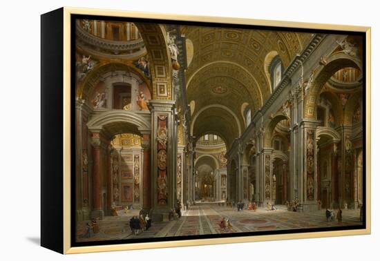 Interior of St. Peter's, Rome, 1731-Giovanni Paolo Pannini-Framed Premier Image Canvas