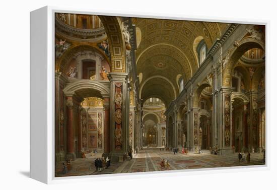 Interior of St. Peter's, Rome, 1731-Giovanni Paolo Pannini-Framed Premier Image Canvas