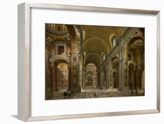 Interior of St. Peter's, Rome, 1731-Giovanni Paolo Pannini-Framed Giclee Print