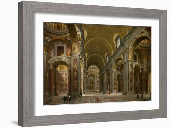 Interior of St. Peter's, Rome, 1731-Giovanni Paolo Pannini-Framed Giclee Print