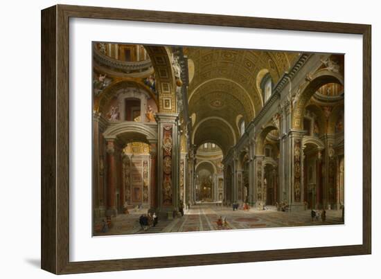 Interior of St. Peter's, Rome, 1731-Giovanni Paolo Pannini-Framed Giclee Print