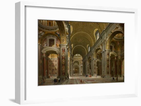 Interior of St. Peter's, Rome, 1731-Giovanni Paolo Pannini-Framed Giclee Print
