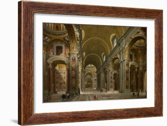 Interior of St. Peter's, Rome, 1731-Giovanni Paolo Pannini-Framed Giclee Print