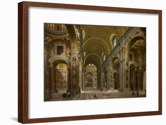 Interior of St. Peter's, Rome, 1731-Giovanni Paolo Pannini-Framed Giclee Print