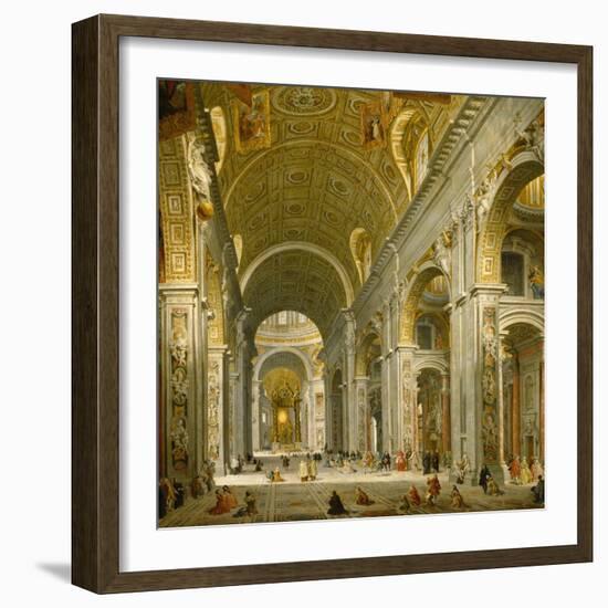 Interior of St. Peter's, Rome, 1750-Giovanni Paolo Panini-Framed Giclee Print