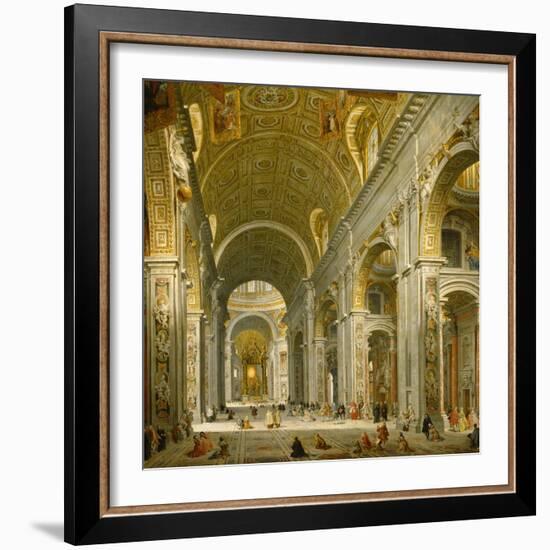 Interior of St. Peter's, Rome, 1750-Giovanni Paolo Panini-Framed Giclee Print