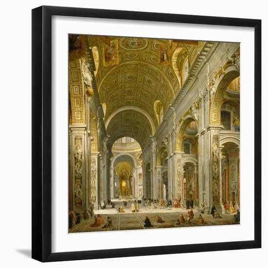 Interior of St. Peter's, Rome, 1750-Giovanni Paolo Panini-Framed Giclee Print