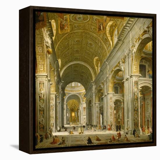 Interior of St. Peter's, Rome, 1750-Giovanni Paolo Panini-Framed Premier Image Canvas