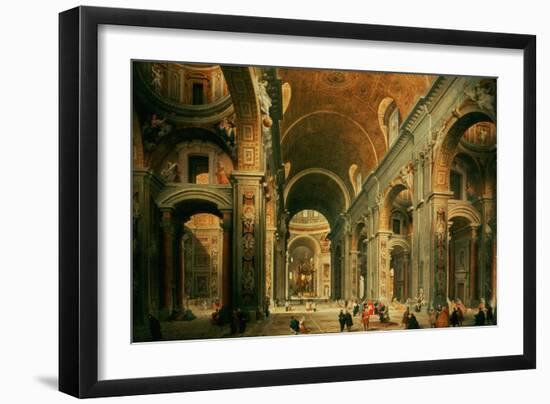 Interior of St. Peter's, Rome-Giovanni Paolo Pannini-Framed Giclee Print