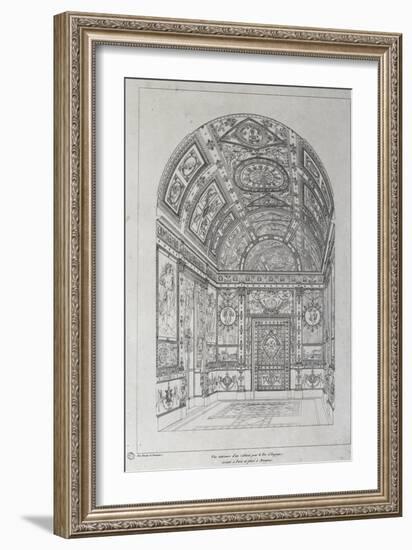 Interior of Study for King of Spain in Paris-Charles Percier-Framed Giclee Print