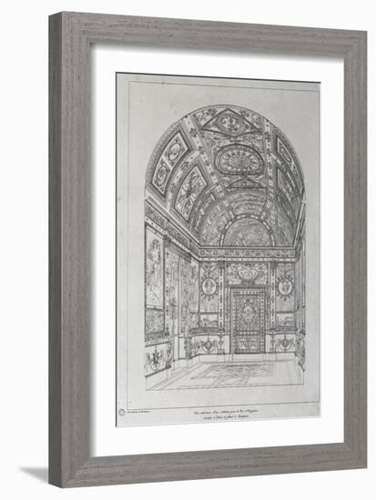 Interior of Study for King of Spain in Paris-Charles Percier-Framed Giclee Print