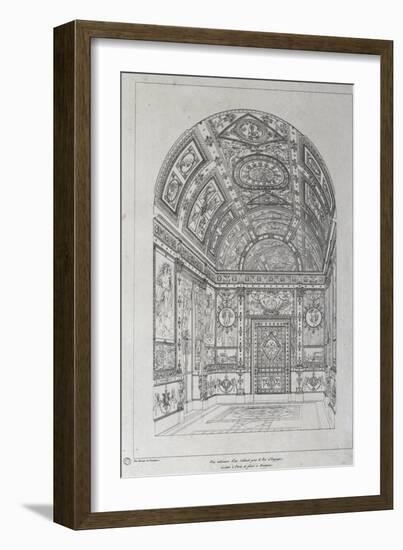 Interior of Study for King of Spain in Paris-Charles Percier-Framed Giclee Print
