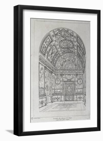 Interior of Study for King of Spain in Paris-Charles Percier-Framed Giclee Print