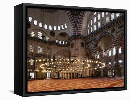 Interior of Suleymaniye Mosque, Istanbul, Turkey-Ben Pipe-Framed Premier Image Canvas