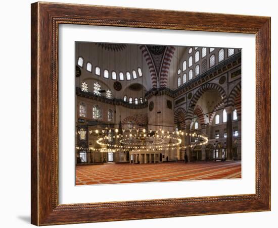 Interior of Suleymaniye Mosque, Istanbul, Turkey-Ben Pipe-Framed Photographic Print