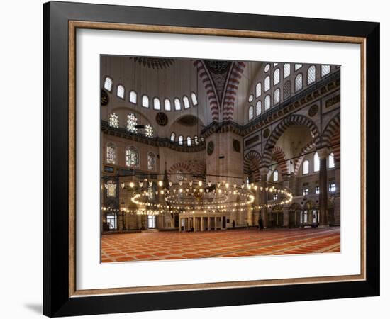 Interior of Suleymaniye Mosque, Istanbul, Turkey-Ben Pipe-Framed Photographic Print