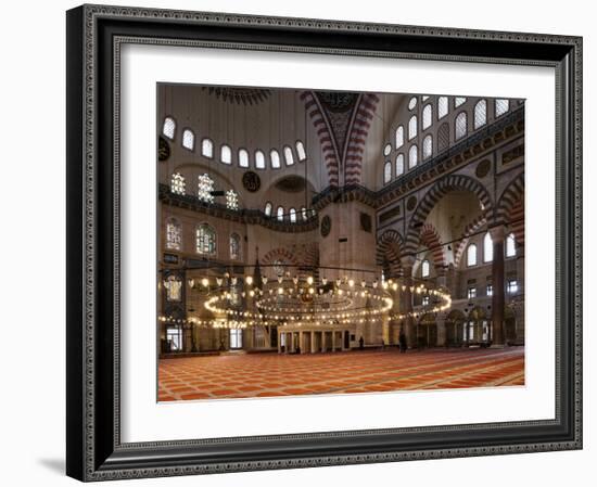 Interior of Suleymaniye Mosque, Istanbul, Turkey-Ben Pipe-Framed Photographic Print