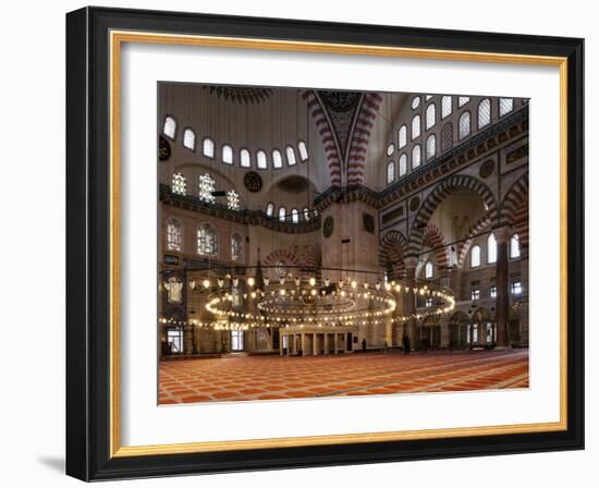 Interior of Suleymaniye Mosque, Istanbul, Turkey-Ben Pipe-Framed Photographic Print