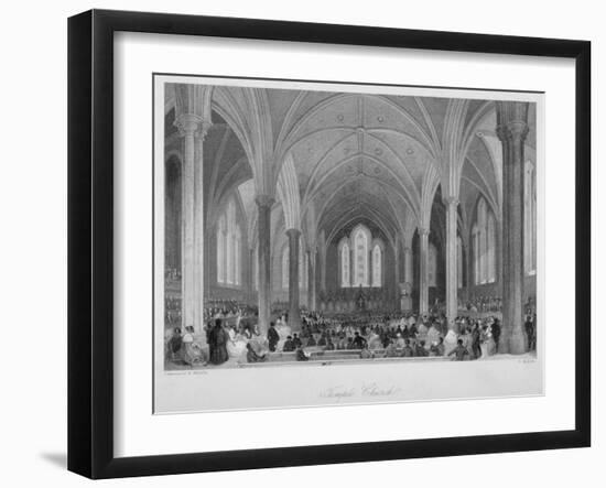 Interior of Temple Church During a Service, City of London, 1860-Harden Sidney Melville-Framed Giclee Print