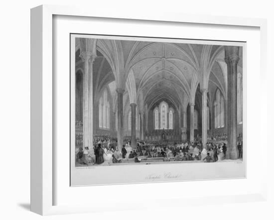 Interior of Temple Church During a Service, City of London, 1860-Harden Sidney Melville-Framed Giclee Print