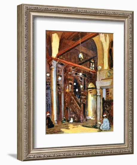 Interior of the Al-Mu'Ayyad Mosque, Cairo, Egypt, 1928-Louis Cabanes-Framed Giclee Print