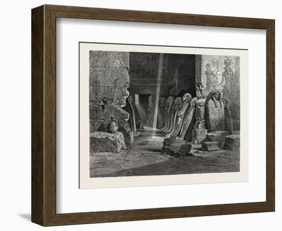 Interior of the Ape-T Temple at Karnak. Egypt, 1879-null-Framed Giclee Print