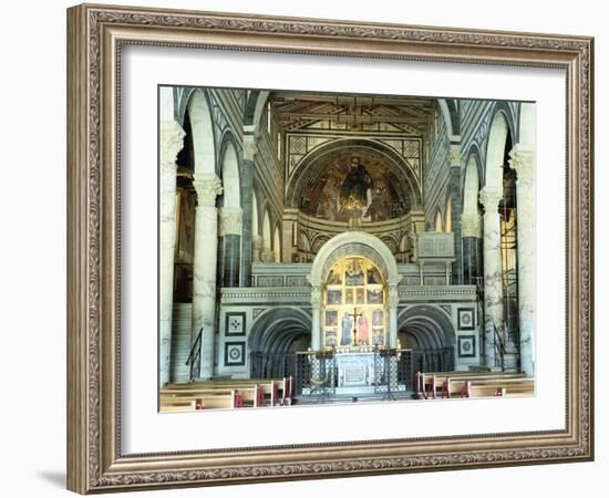 Interior of the Basilica of San Miniato Al Monte, Florence, Italy-Peter Thompson-Framed Photographic Print