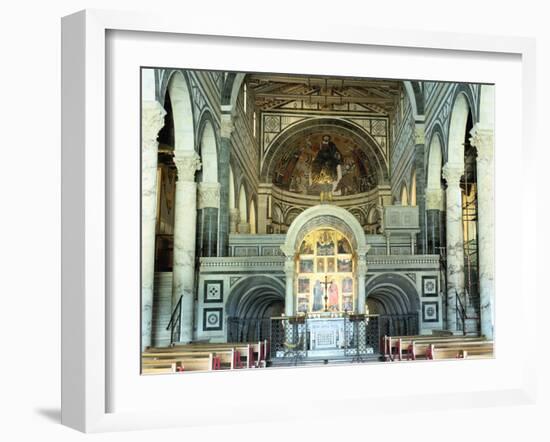 Interior of the Basilica of San Miniato Al Monte, Florence, Italy-Peter Thompson-Framed Photographic Print